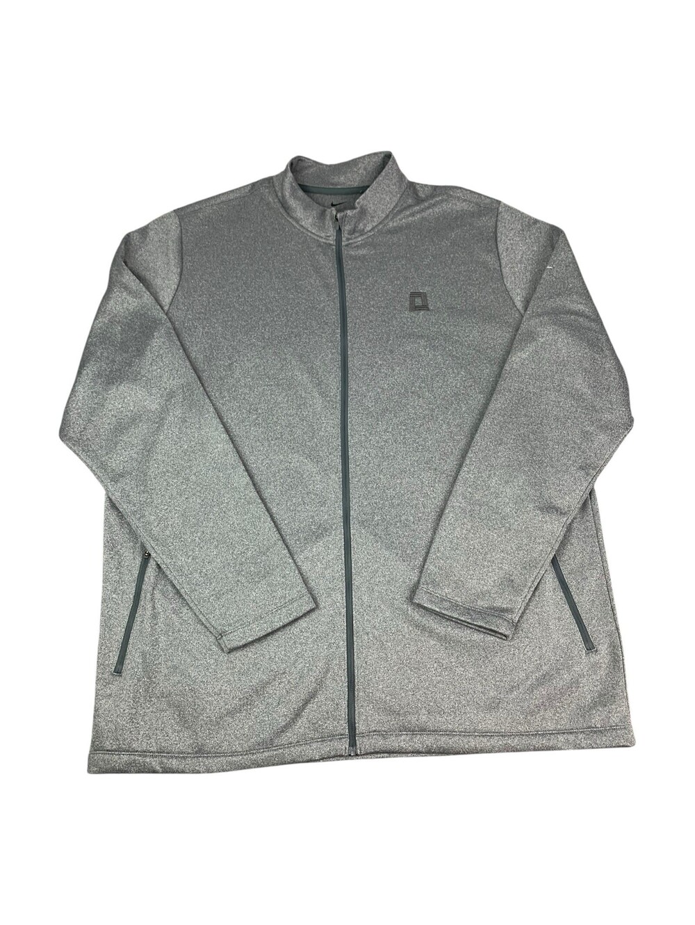 Nike Men’s Full Zip Long Sleeve Jacket, Dri Fit, Gray, Swoosh, Size 2XL